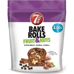 7DAYS | BAKE ROLLS | Παξιμαδάκια Καρύδι Σταφίδα Κανέλα 80g