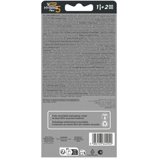BIC | Σετ Ξυρίσματος Hybrid 5 Flex Λαβή + 2 Ανταλλακτικά 1 Τεμάχιο