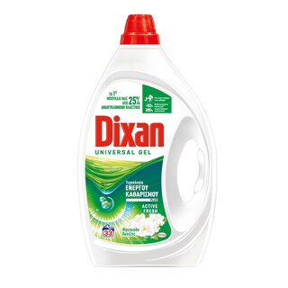 DIXAN | Υγρό Απορρυπαντικό Πλυντηρίου Ρούχων Φρεσκάδα Άνοιξης 33 Μεζούρες 1+1 Δώρο