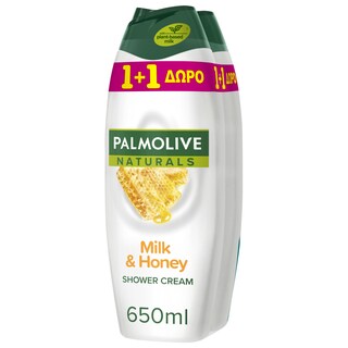 PALMOLIVE | Αφρόλουτρο Naturals Μέλι & Γάλα 650ml 1+1 Δώρο