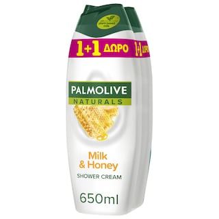 PALMOLIVE | Αφρόλουτρο Naturals Μέλι & Γάλα 650ml 1+1 Δώρο