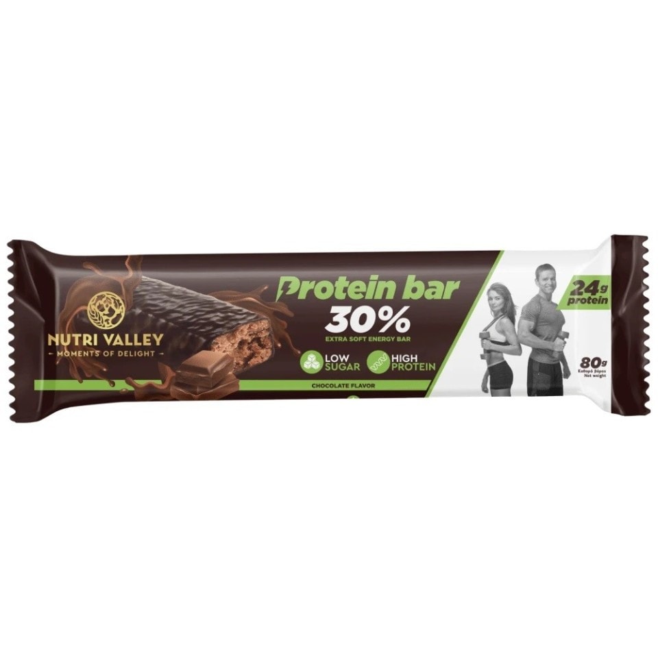 NUTRI VALLEY Μπάρα Πρωτεΐνης Σοκολάτα 80g