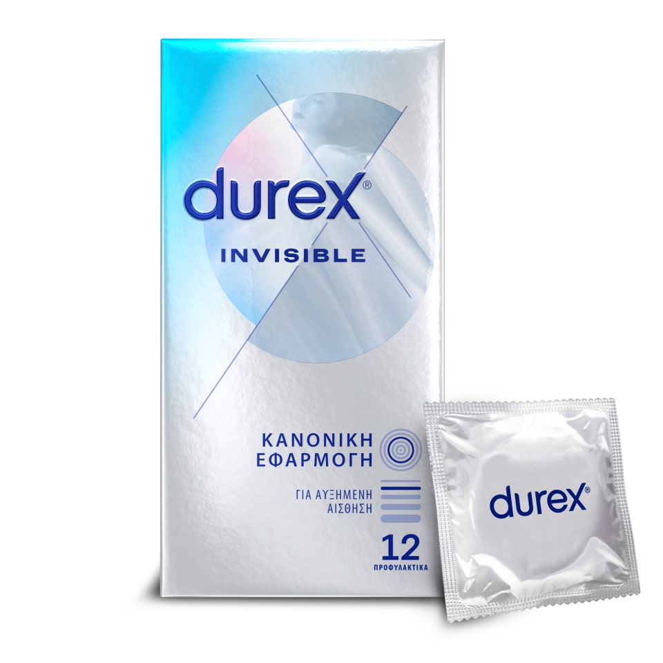 DUREX Προφυλακτικά Invisible Κανονική Εφαρμογή 12 Τεμάχια