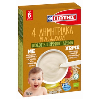 Βρεφική Κρέμα Bio 4 Δημητριακά Μήλο Αχλάδι 200g