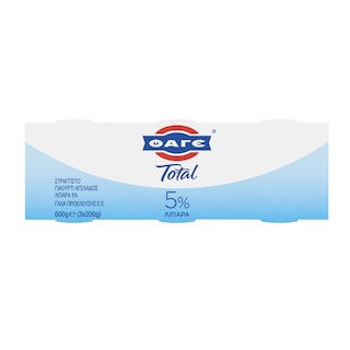 TOTAL | ΓΙΑΟΥΡΤΙ ΛΕΥΚΟ ΣΤΡΑΓΓΙΣΤΟ 3 X 200 GR