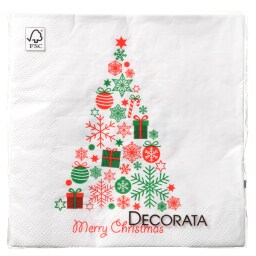 DECORATA | Χαρτοπετσέτες Χριστουγεννιάτικο Δέντρο 33x33cm 113g