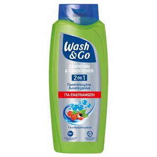 WASH&GO | Σαμπουάν και Conditioner 2σε1 Ενδυνάμωση 650ml