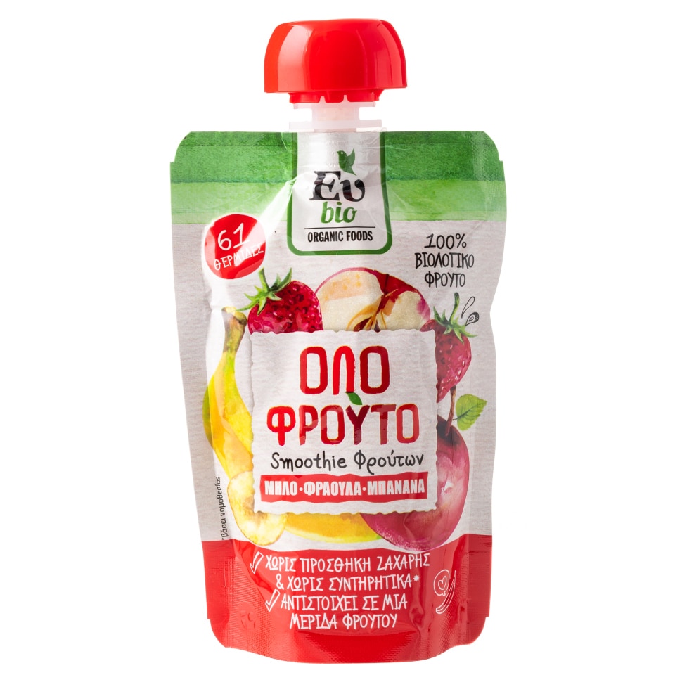 - Smoothie Φρούτων Bio Μήλο Φράουλα Μπανάνα 100g