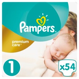 PAMPERS | PAMPERS PREM.CARE NEWBORN 54T JUMBO PREMIUM CARE ΝΟΥΜΕΡΟ 1 (2-5 KG) 54 TEM