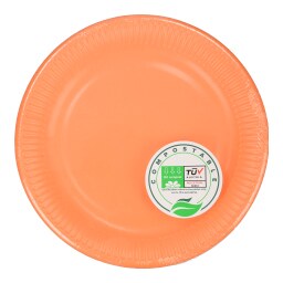 DECORATA | Πιάτα Βιοδιασπώμενα 23cm Πορτοκαλί 8 Τεμάχια