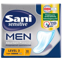 SANI | Επιθέματα Ακράτειας Sensitive Men Super 10 Τεμάχια