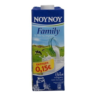 ΝΟΥΝΟΥ | FAMILY | ΓΑΛΑ ΥΨΗΛΗΣ ΠΑΣΤΕΡΙΩΣΗΣ ΠΛΗΡΕΣ 1 LT