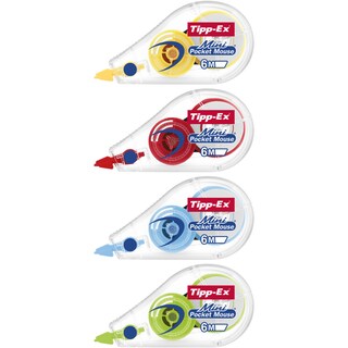 TIPPEX | Διορθωτική Ταινία Mini Pocket Mouse Διάφορα Χρώματα 3 Τεμάχια (2+1 Δώρο)