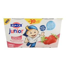 JUNIOR | ΠΑΙΔΙΚO ΓΙΑΟΥΡΤΙ ΜΕ ΓΕΥΣΗ ΦΡΑΟΥΛΑ 2 X 140 GR