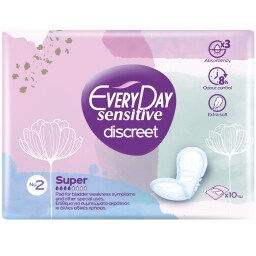 Σερβιέτες Ακράτειας Sensitive Discreet Super 10 Τεμάχια
