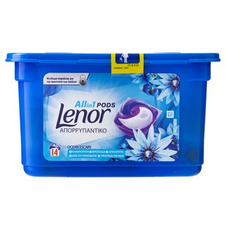 LENOR | Kάψουλες Πλυντηρίου Ρούχων 3in1 Pods Ocean Fresh 14 Μεζούρες