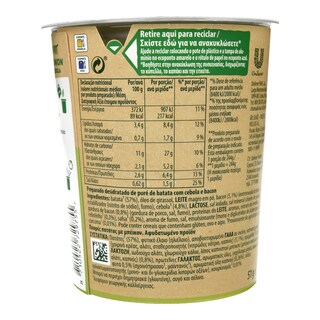 KNORR | Πουρές Πατάτας Potato Pot Μπέικον & Κρεμμύδι 51g Έκπτωση 20%