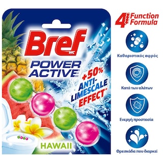 BREF | POWER ACTIVE | Μπλοκ Τουαλέτας WC Escapes Hawaii Sensation 50g