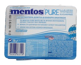 MENTOS | PURE WHITE | ΤΣΙΚΛΕΣ ΓΛΥΚΙΑ ΜΕΝΤΑ 18 GR