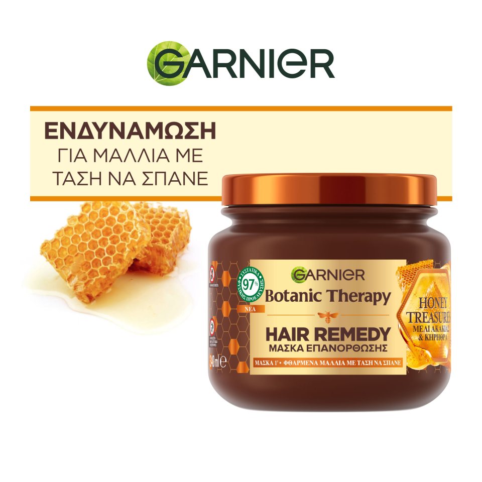 BOTANIC THERAPY Mάσκα Μαλλιών Επανόρθωσης Honey Treasures 340ml