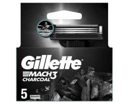 GILLETTE | Ανταλλακτικές Κεφαλές Mach3 Charcoal 5 Τεμάχια