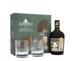 DIPLOMATICO | Ρούμι Diplomatico Reserva Exclusiva 700ml + 2 Ποτήρια