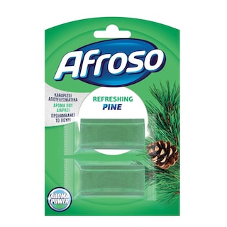 AFROSO | ΣΤΕΡΕΟ ΒLOCK WC REFILL ΠΕΥΚΟ 2 X 40 GR