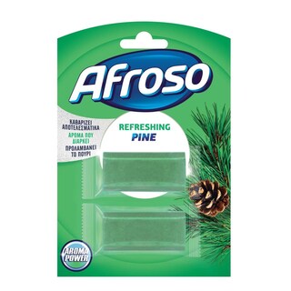 AFROSO | ΣΤΕΡΕΟ ΒLOCK WC REFILL ΠΕΥΚΟ 2 X 40 GR