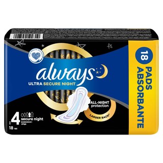 ALWAYS | Σερβιέτες Ultra Secure Night Trio 18 Τεμάχια