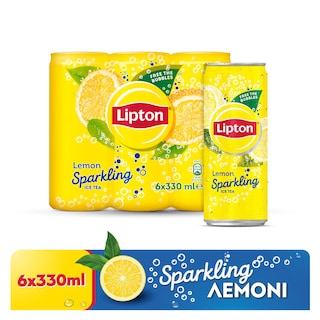 LIPTON | Ice Tea Λεμόνι Ανθρακούχο 6x330ml