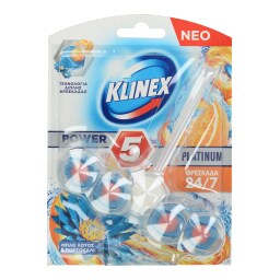 KLINEX | Καθαριστικό Τουαλέτας Power 5 Platinum Μπλε Λωτός 55gr