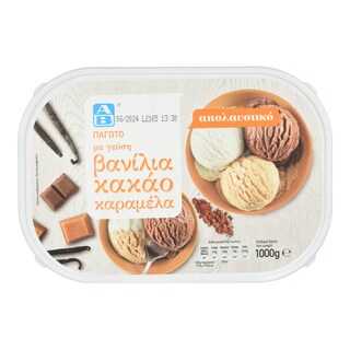 ΑΒ | Παγωτό Βανίλια Κακάο Καραμέλα 1kg