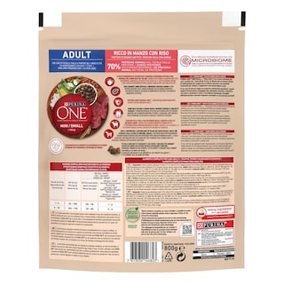 PURINA ONE | Σκυλοτροφή One Mini Adult Βοδινό Με Ρύζι 800 gr