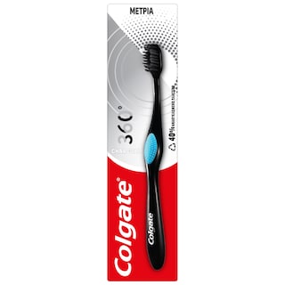 COLGATE | Οδοντόβουρτσα 360 Black Μέτρια 1 Τεμάχιο