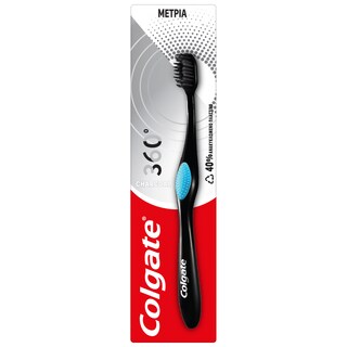 COLGATE | Οδοντόβουρτσα 360 Black Μέτρια 1 Τεμάχιο