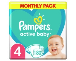 PAMPERS | Πάνες Μωρού Active Baby Νο4 Αποκλειστικά Online 180 Τεμάχια