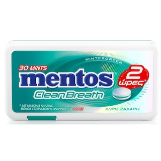 MENTOS | Καραμέλες Clean Breath Wintergreen 21g