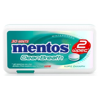 MENTOS | Καραμέλες Clean Breath Wintergreen 21g