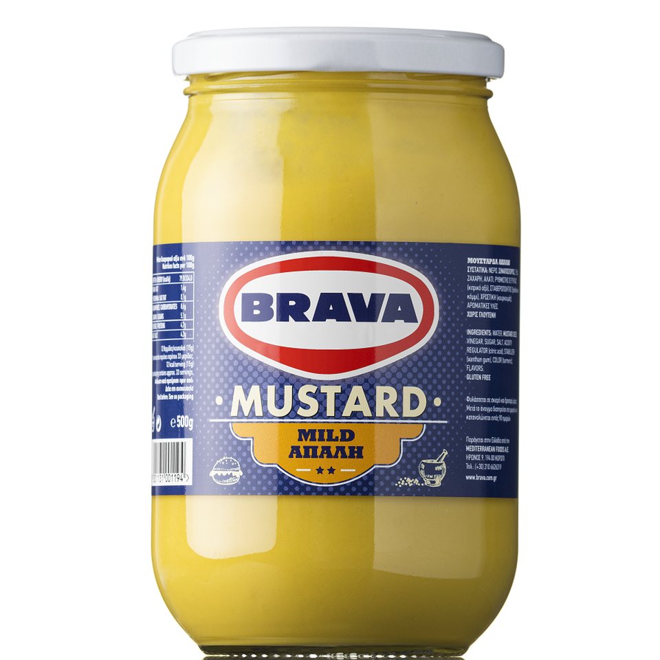 BRAVA Μουστάρδα Απαλή Γυάλινο Βάζο 500g