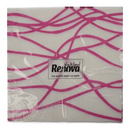 RENOVA | Χαρτοπετσέτες Black Label 33x33cm Serpentines Pink 20 Τεμάχια