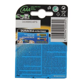 DURACELL | Μπαταρίες Αλκαλικές Ultra Power AAA 4 Τεμάχια