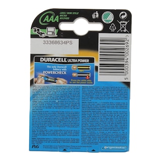 DURACELL | Μπαταρίες Αλκαλικές Ultra Power AAA 4 Τεμάχια