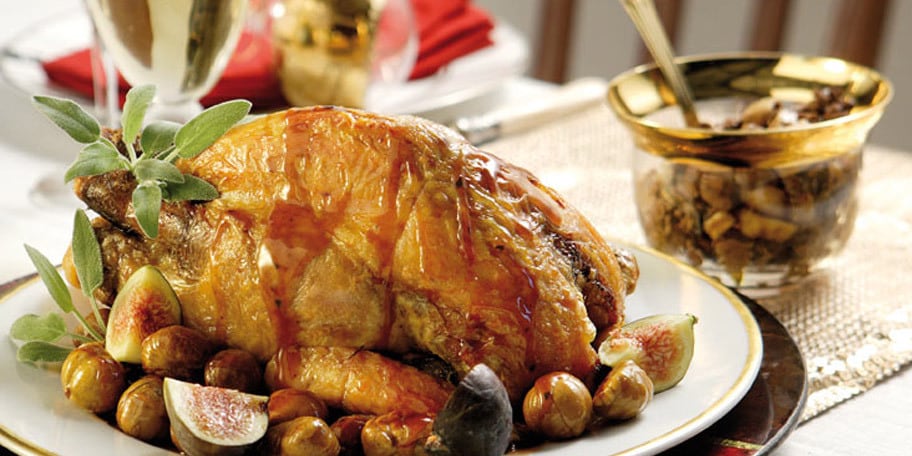 Φραγκόκοτα γεμιστή με φουαγκρά