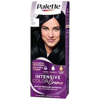 PALETTE | Βαφή Μαλλιών Intensive Color 1 Μαύρο Μπλε 1 Τεμάχιο