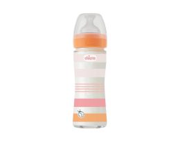 CHICCO | Μπιμπερό Γυάλινο Well Being Anti-Colic 0m+ Ροζ 240ml