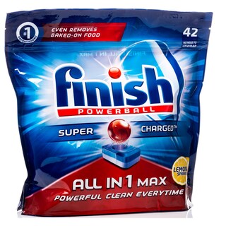 FINISH | ALL IN 1 | WASHING MACHINE DISHES SOAP LEMON 42 PIECES