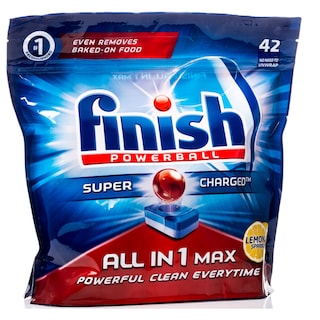 FINISH | ALL IN 1 | WASHING MACHINE DISHES SOAP LEMON 42 PIECES