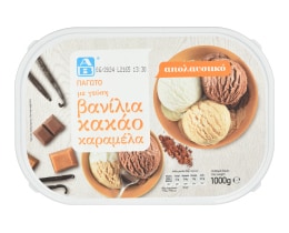 ΑΒ | Παγωτό Βανίλια Κακάο Καραμέλα 1kg