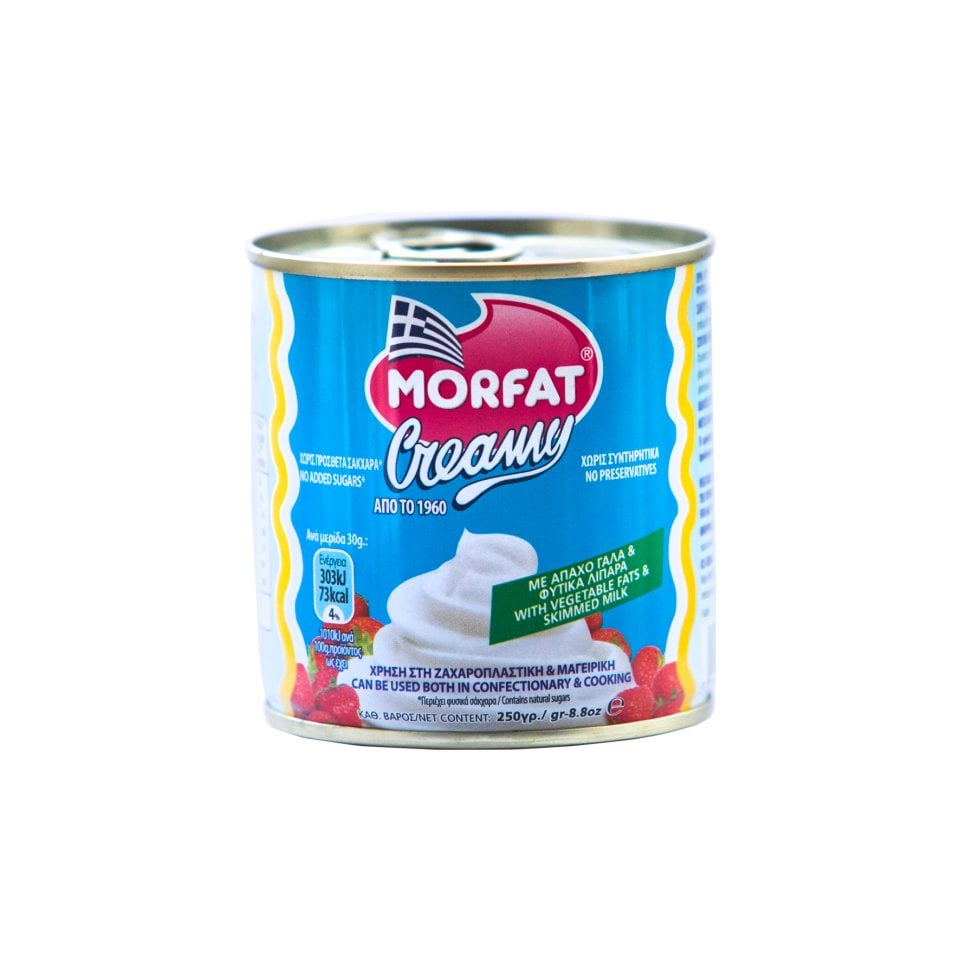 Σαντιγί Φυτική Κρέμα Morfat Creamy Χωρίς Ζάχαρη 250g