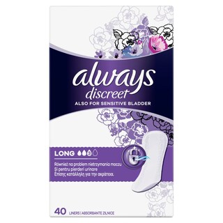 ALWAYS | DISCREET | ALWAYS DISCREET LINERS LONG 40PCS